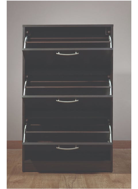 3 Drawer Shoe Rack MDF Brown 71.2Lx2Wx113H.