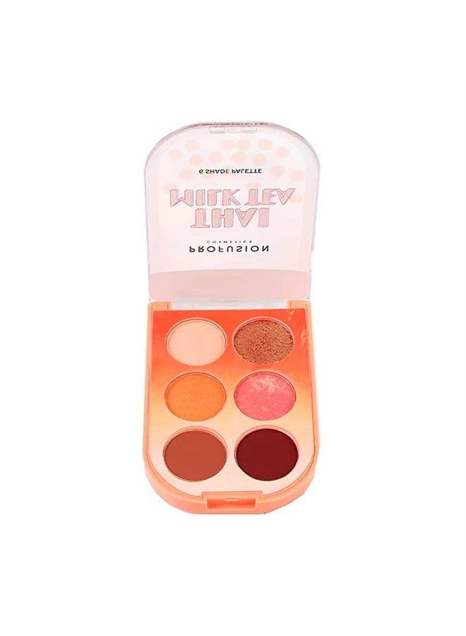 Profusion Cosmetics Milk Tea 6 Shade Palette- Boba Tea Collection Features a Lineup of Brew-Tea-Ful Matte, Shimmer, and Metallic Shades (Thai) - Image 1