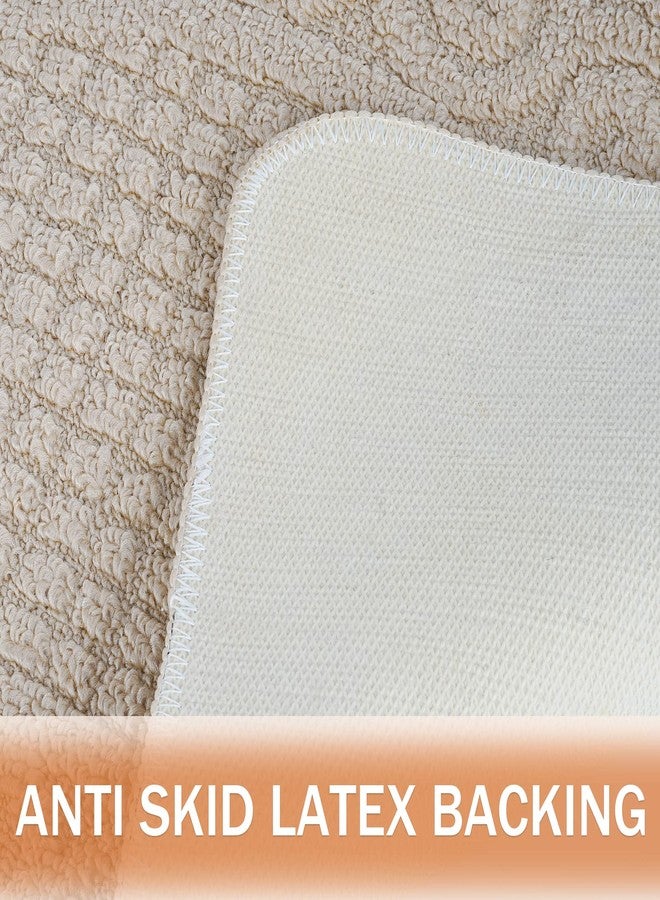 Echaprey Half Round Non-Slip Kitchen Bathroom Toilet Doormat Floor Rug Mat Keeps Your Floors Clean Home Decor (Small, Camel) - Image 5
