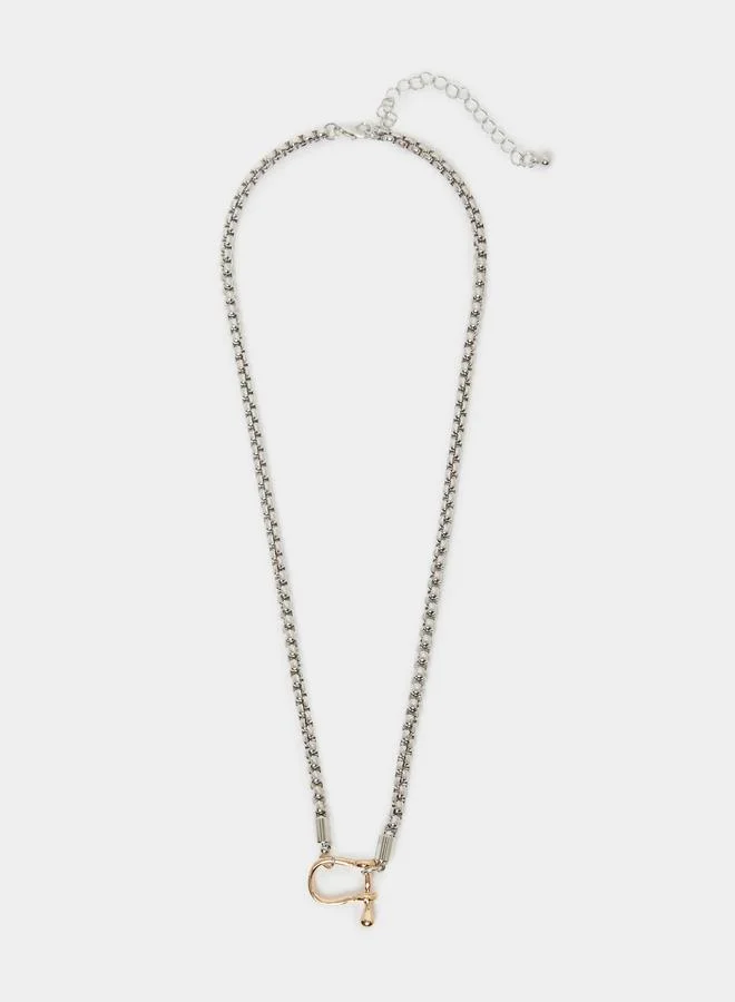 Box Chain Necklace with Gold-Tone Clasp