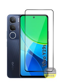 For Vivo Y19s Screen Protector – Edge to Edge Tempered Glass Screen Protector, High Transparency, Delicate Touch, Anti-Explosion, Smooth Arc Edges, Easy Installation