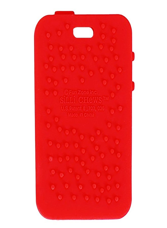 Silli Chews Cell Phone Teether for Baby Red Phone Teething Toy Red Silicone Teether Infant Pain Relief Apple iPhone Shaped Smart Phone | Silly Bite Toy - Image 2