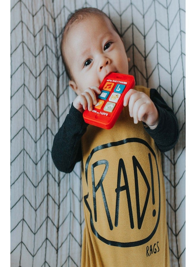 Silli Chews Cell Phone Teether for Baby Red Phone Teething Toy Red Silicone Teether Infant Pain Relief Apple iPhone Shaped Smart Phone | Silly Bite Toy - Image 5