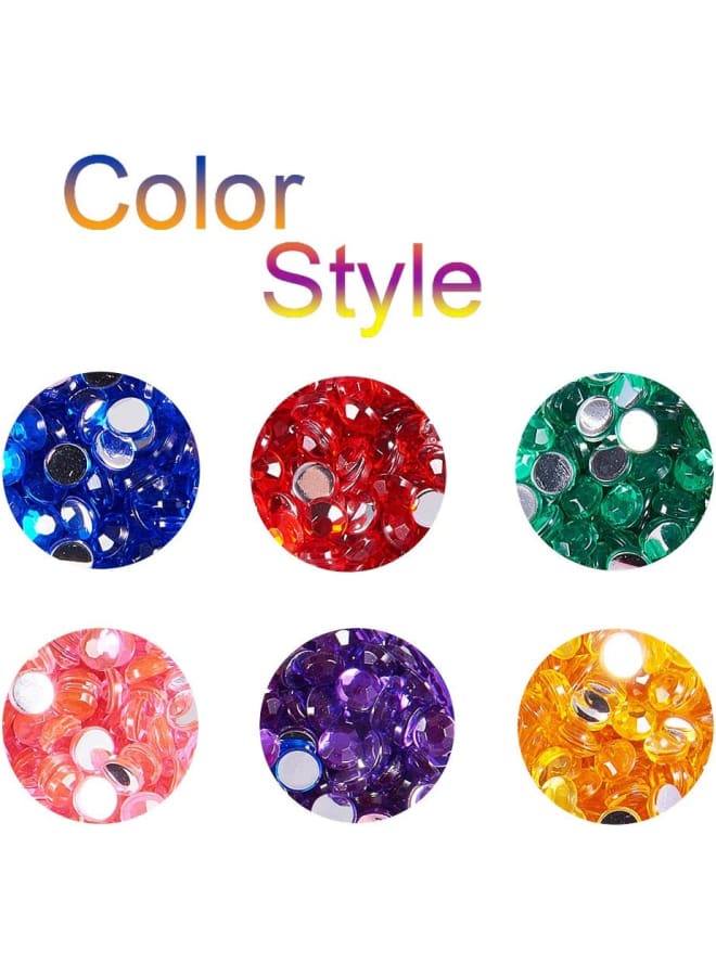 About 960 Pieces 5mm Acrylic Crystal Nail Art Flatback Round Rhinestones Gemstone 6 Colors for Nails Phone Decorations Crafts Makeup Clothes Shoes  - Image 2
