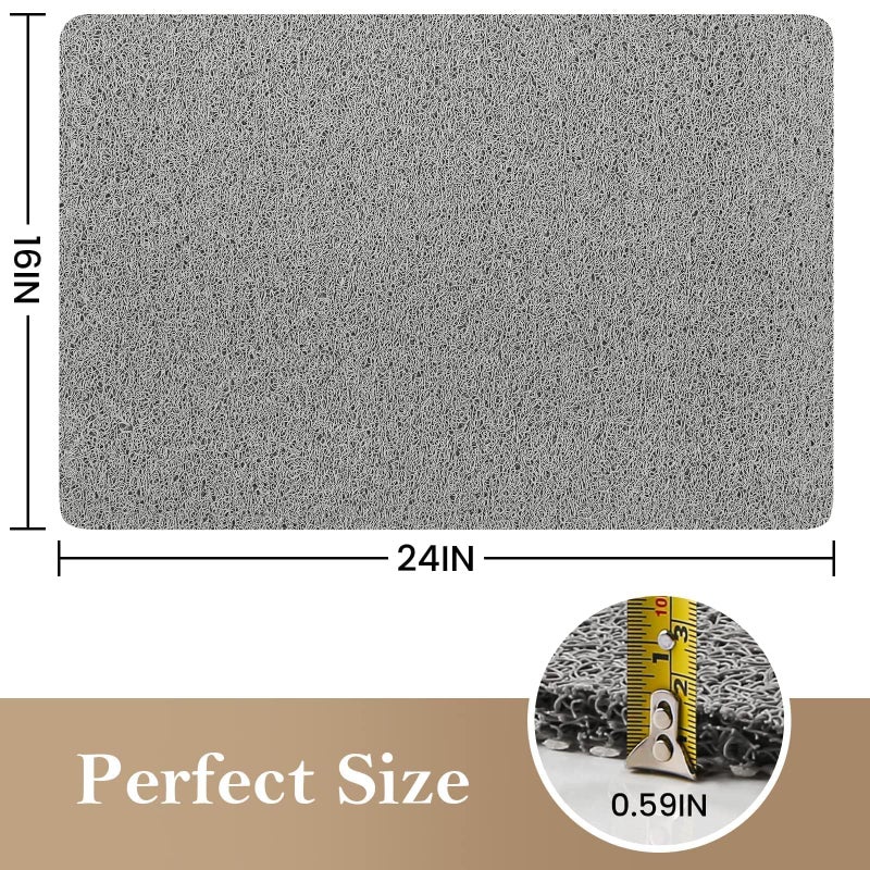 SoftDuo PVC Loofah Shower/Bathtub Mat Non-Slip, 24x16 inch, Soft Tub Mat with Drain, for Tub and Bathroom,Quick Drying,Grey - Image 2