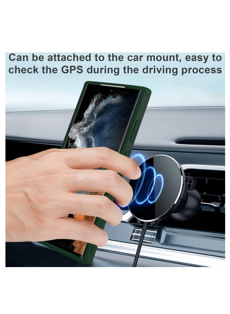 Samsung Galaxy S25 Ultra Case Cover Vertical & Horizontal Hand Strap Case with Magnetic Car Mount Kickstand Holder for Samsung Galaxy S25 Ultra 6.9-inch - Image 3