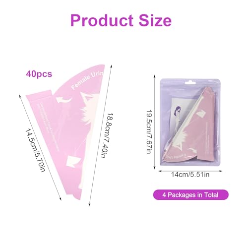 FASBET 40pcs Pee Funnel for Women Disposable Female Urination Device, Womens Urinal Funnel Stand to Pee Female Travel Urinal para Hacer PIPI para Mujeres - Image 2