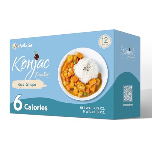 Hethstia Konjac Rice, 12 Packs Low Carb Shirataki Rice, Keto, Vegan, Gluten-Free, Sugar-Free, Low Calorie, 0 Fat, Ready-to-Eat Healthy Food & Holiday Gifts - Image 1