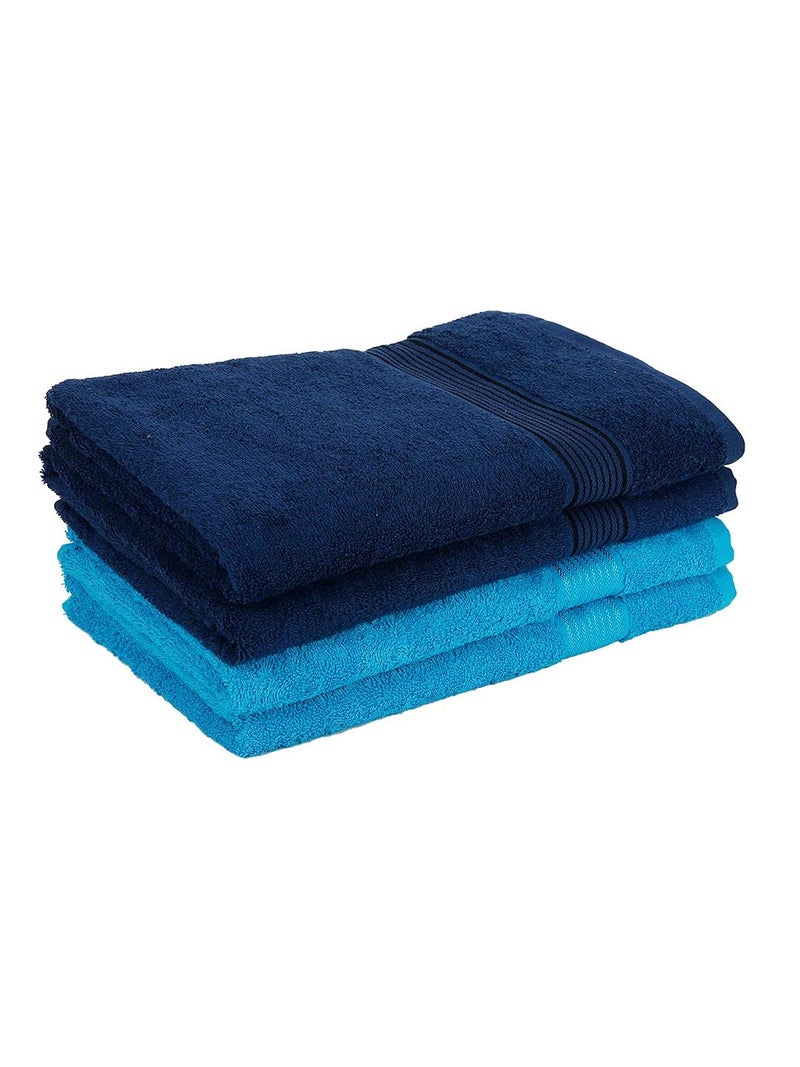 Kopa by Bianca 400 GSM 100% Cotton Soft Terry Towel l 4pc Bath Towel l Bath Towel for Men l Bath Towel for Women l D`Ross l Navy Blue-Turq - Image 4