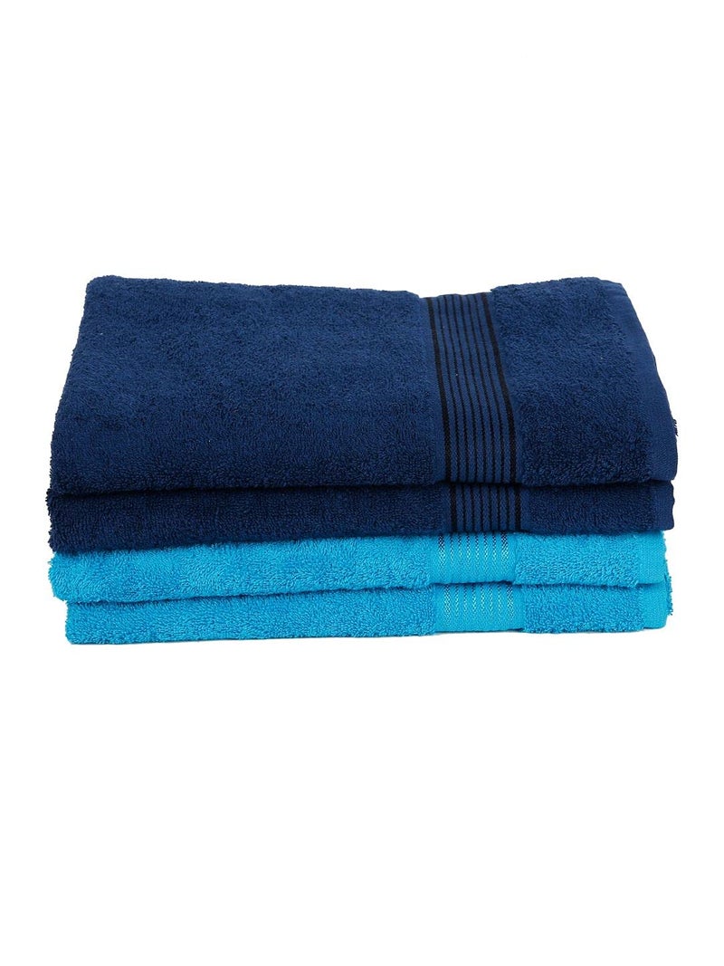 Kopa by Bianca 400 GSM 100% Cotton Soft Terry Towel l 4pc Bath Towel l Bath Towel for Men l Bath Towel for Women l D`Ross l Navy Blue-Turq - Image 2