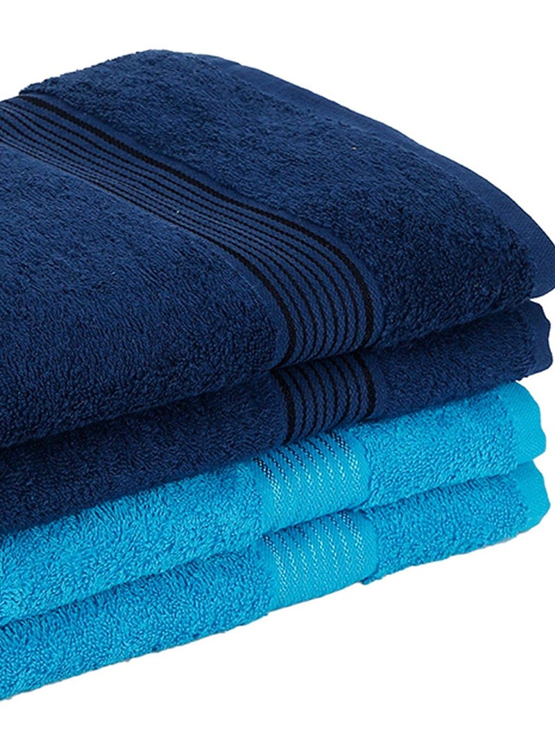 Kopa by Bianca 400 GSM 100% Cotton Soft Terry Towel l 4pc Bath Towel l Bath Towel for Men l Bath Towel for Women l D`Ross l Navy Blue-Turq - Image 3