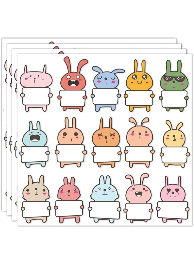 150Pcs Name Label for Kids, Rabbit Name Tags Stickers for Classroom Hello My Name is Cute Personalized to Design Water Bottle, Lunch Box, Laptop, School Supplies, Camping, Cup - Image 1