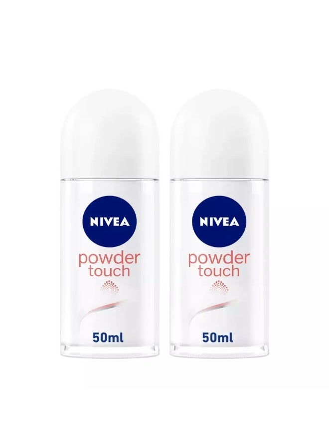 Nivea Powder Touch Roll On Antiperspirant for Women- 2X50ml