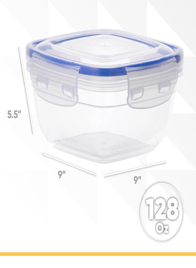 Superio Sealed Food Container, Large Meal Prep Container, 4 Quart, 16 Cups, 128 Oz, Lunch Prep Containers, Food Bowl with Latches- Clear Bin with Leakproof Lid, BPA Free - Image 2