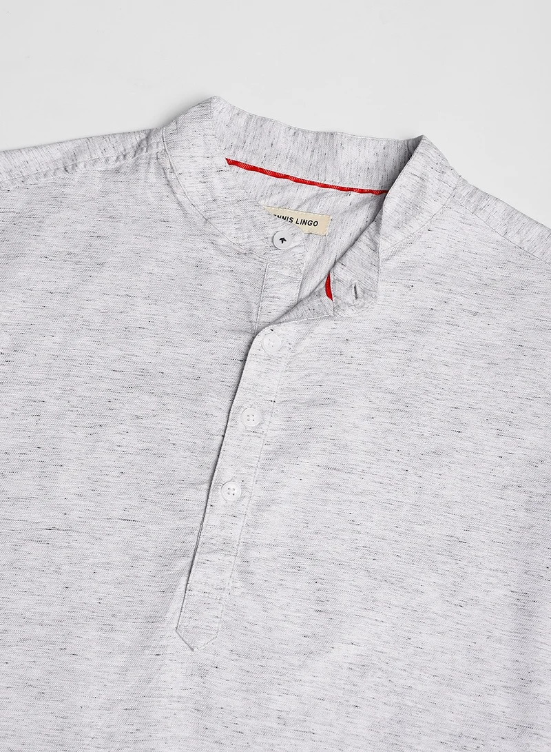 Dennis Lingo Grey Casual Shirt for Men, 100% Cotton, Regular Fit