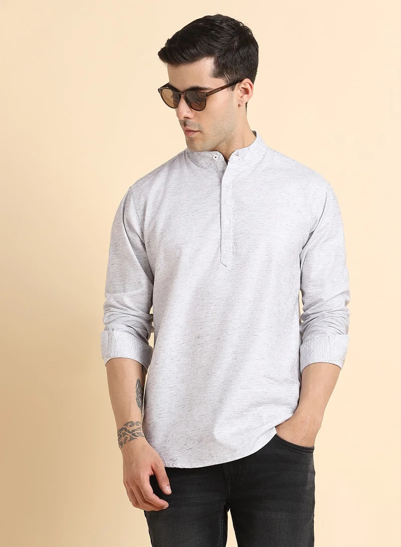 Dennis Lingo Grey Casual Shirt for Men, 100% Cotton, Regular Fit