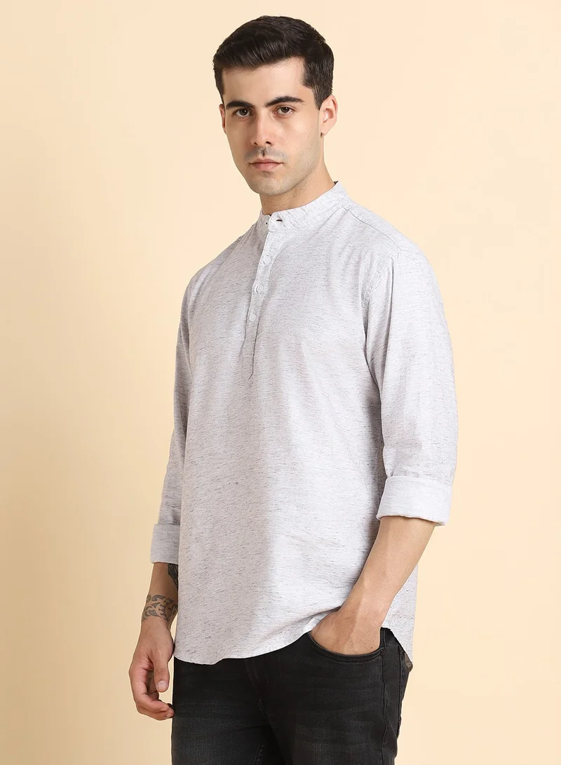 Dennis Lingo Grey Casual Shirt for Men, 100% Cotton, Regular Fit