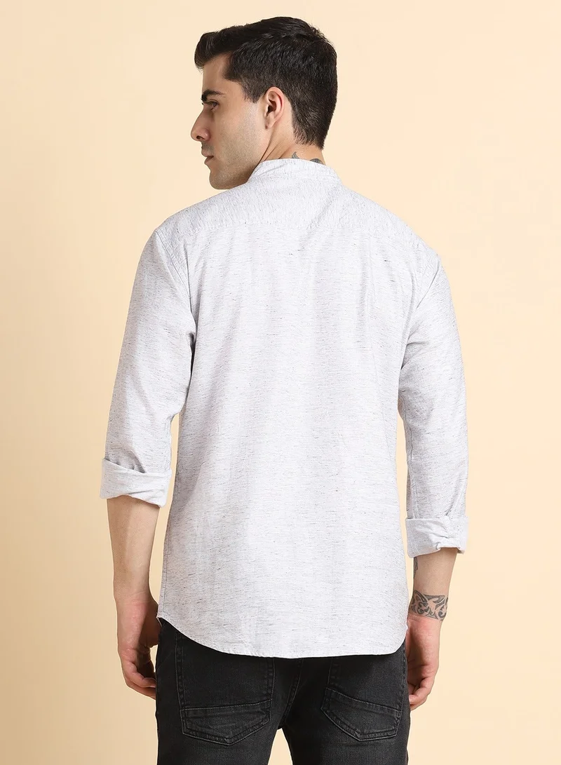 Dennis Lingo Grey Casual Shirt for Men, 100% Cotton, Regular Fit