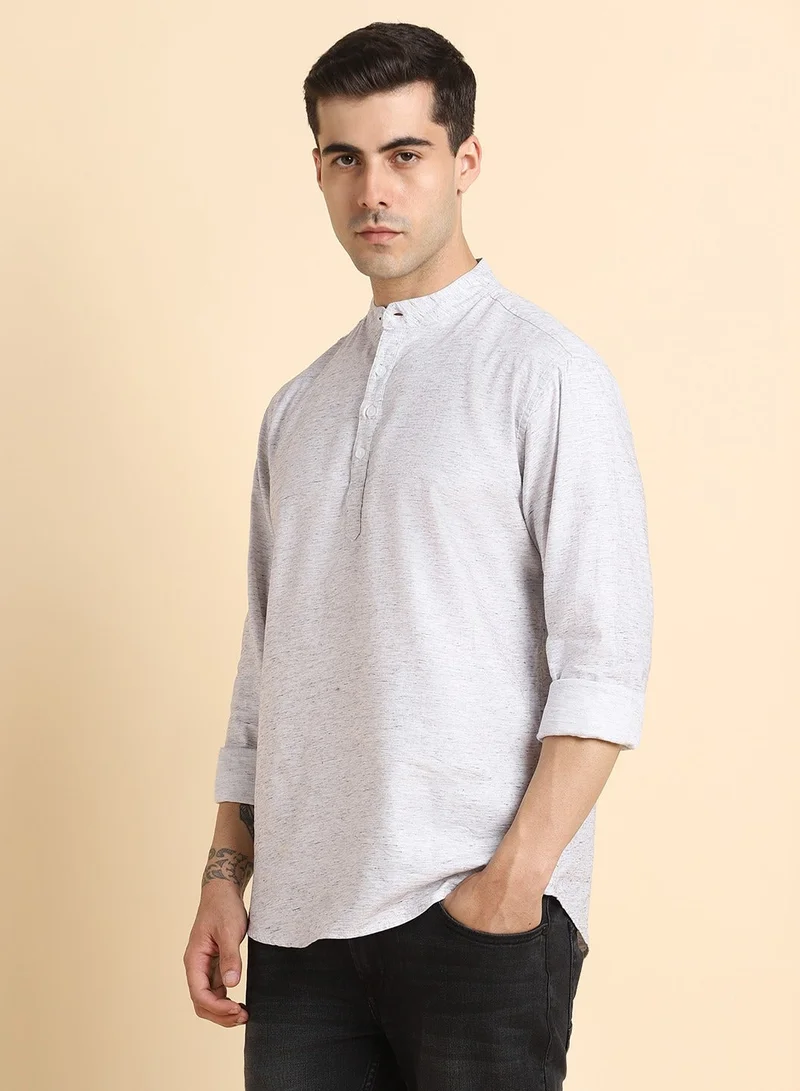 Dennis Lingo Grey Casual Shirt for Men, 100% Cotton, Regular Fit