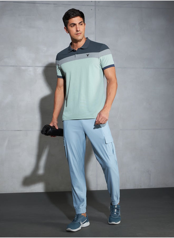 Technosport Color Block Short Sleeve Pique Slim Fit Polo T-Shirt  - Image 4