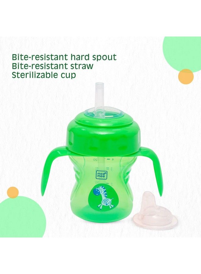 mee mee Bpa Free 2 In 1 Convertible Sipper Cup With Soft Spout & Straw Anti Leak Detachable Handle For Babies;Toddlers;Kids 150 Ml Green (Plastic) - Image 5