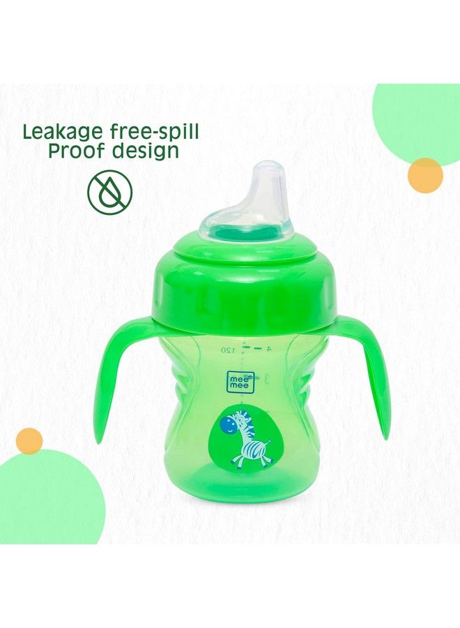 mee mee Bpa Free 2 In 1 Convertible Sipper Cup With Soft Spout & Straw Anti Leak Detachable Handle For Babies;Toddlers;Kids 150 Ml Green (Plastic) - Image 4