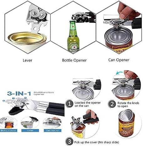 Wandering NAVA PAVA Can Opener Tin Cutter Heavy Duty Stainless Steel Multipurpose Opener for Bottles Cans and Tins for Household Outdoor Camping 1 PC - Image 5