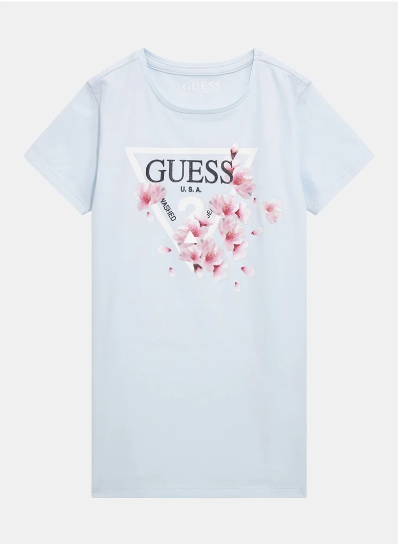 جس Kids Logo Crew Neck T-Shirt