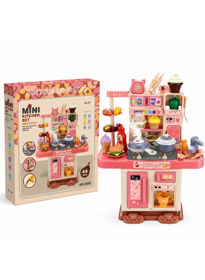 Mini Kitchen Set – 43 Pieces | Kids Kitchen Play Set with Accessories | Educational Kitchen Toy for Kids | Realistic Kids Kitchen Playset | Kids Cooking Play Set | Role Play Kitchen Toy | Plastic Kitchen Play Set with Accessories | Interactive Kitchen Play Set | Kitchen Toy for Children Ages 3+ - Image 2