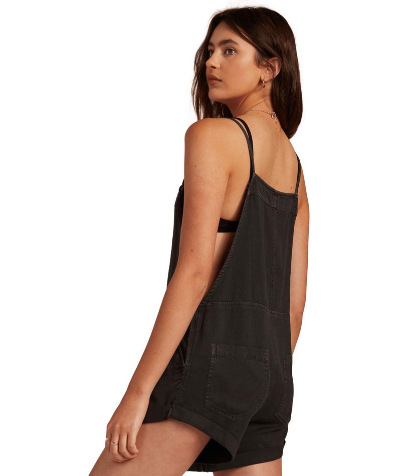 Billabong womens Wild Pursuit Short Overall Rompers, Off Black, Medium US - Image 3
