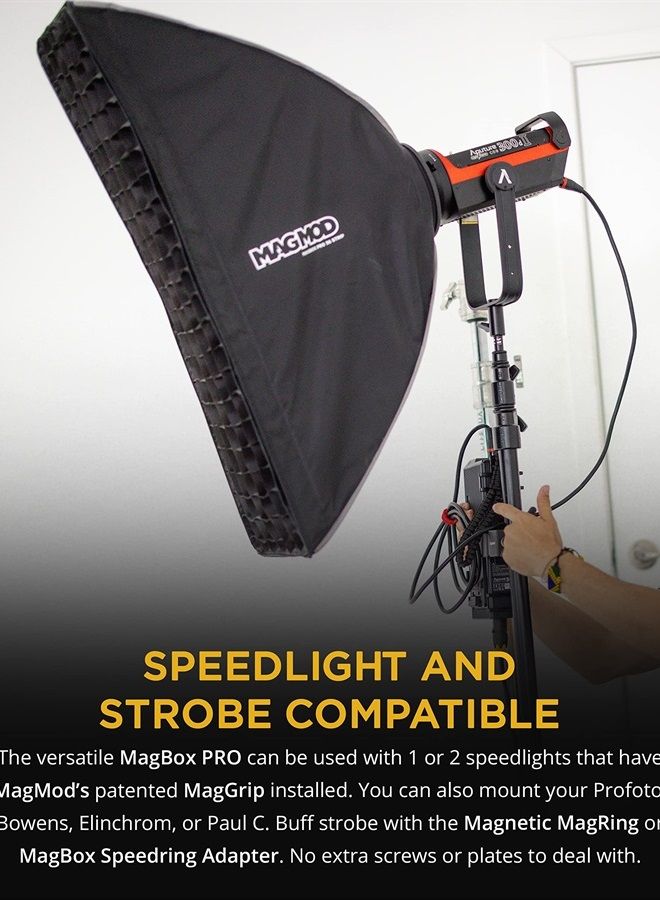 MAGMOD MagBox PRO 36" Strip Softbox with Integrated Gel Slot and Storage Pocket for Fabric Diffuser - Compatible with Speedlight Flashes and Strobes - Image 3