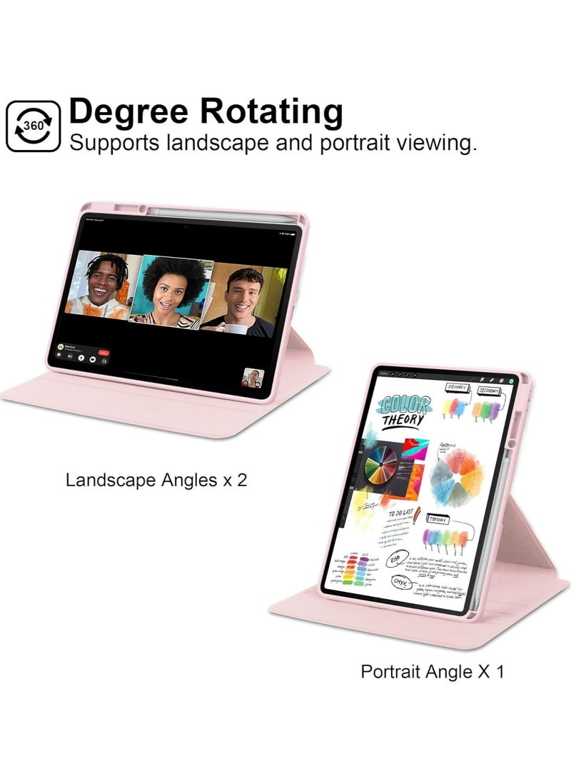 VKL Clear Back Case Compatible with Huawei MatePad Air 11.5 Inch Released 2023 with Pen Holder, 360 Degree Swivel Stand Folio Flip Smart Tablet Cover Auto Sleep/Wake Tablet Case (Pink) - Image 5