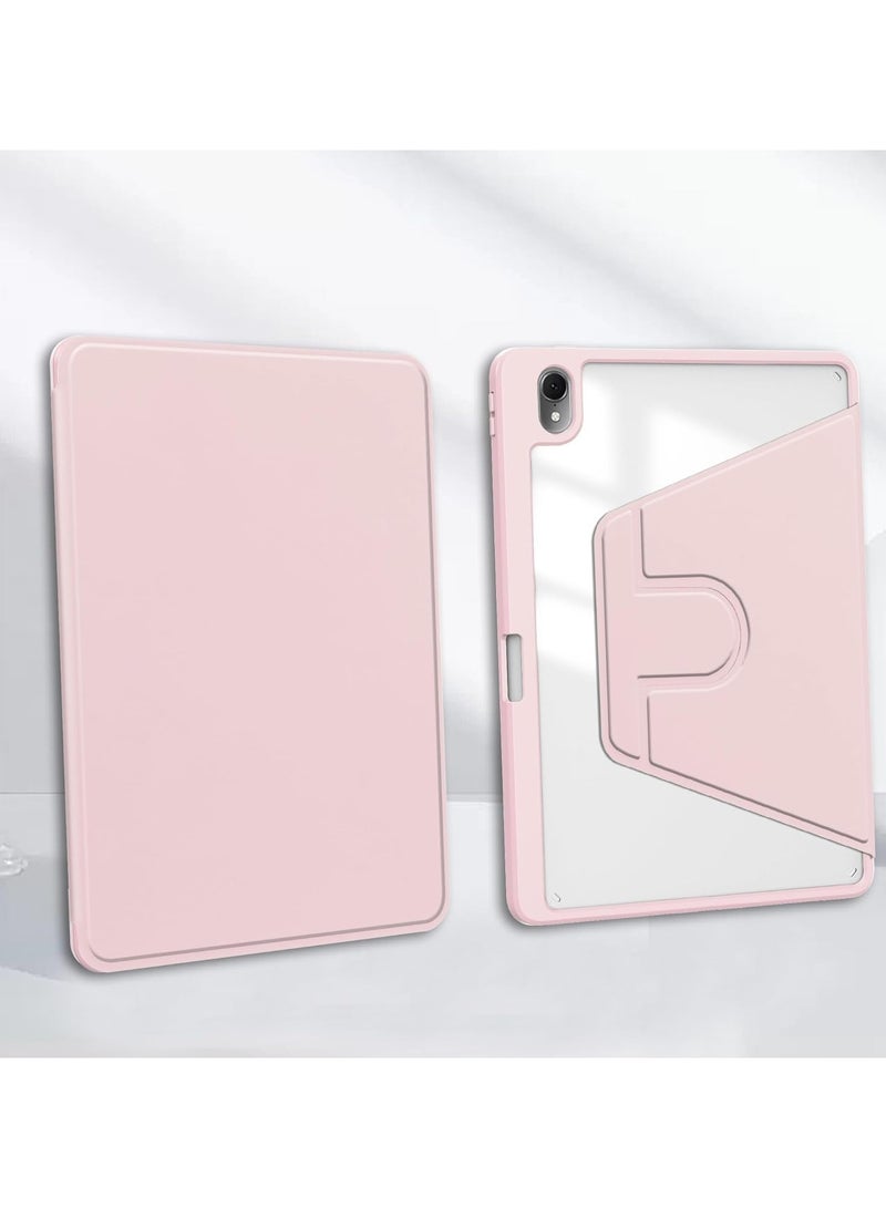 VKL Clear Back Case Compatible with Huawei MatePad Air 11.5 Inch Released 2023 with Pen Holder, 360 Degree Swivel Stand Folio Flip Smart Tablet Cover Auto Sleep/Wake Tablet Case (Pink) - Image 2