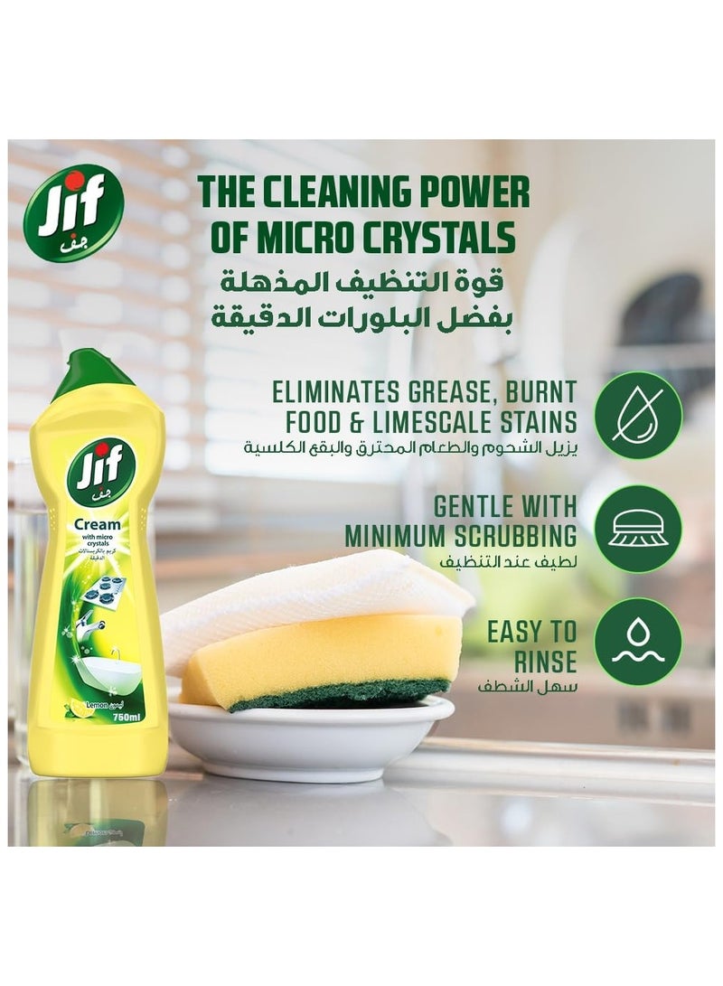Jif Cream With Micro Crystals, lemon, 750ml - Image 2