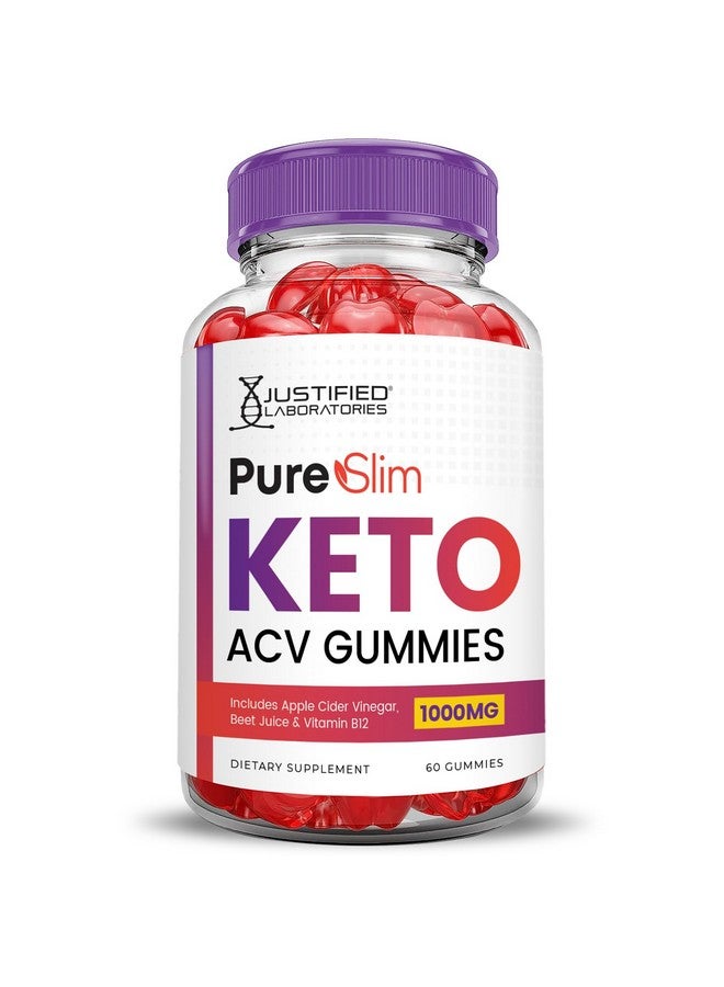 Justified Laboratories Pure Slim Keto ACV Gummies Advanced Formula 1000MG PureSlim Keto Gummies Apple Cider Vinegar Formulated with Pomegranate Beet Juice Powder B12 Vegan Non GMO 60 Gummys - Image 3