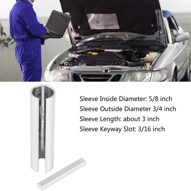 Dweekiy Crank Shaft Sleeve Adapter, 5/8" to 3/4" inch Shaft Adapter Pulley Bore Reducer Sleeve Bushing Sheave & Key - Image 3