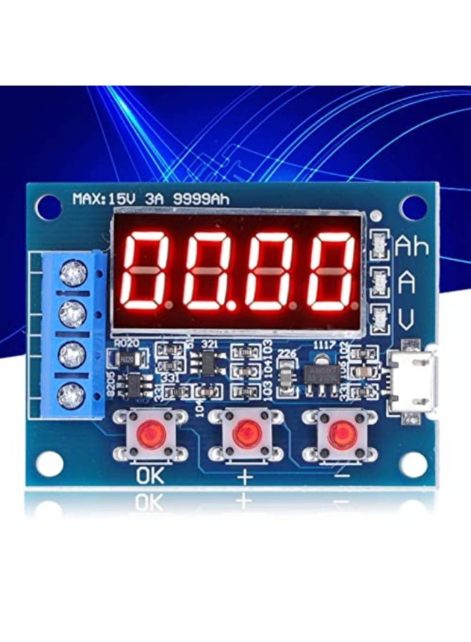 Generic Spacnana LED Battery Tester, Capacity Meter Monitor 9999AH with DC4.5-6V, Lithium Batteries for Discharge Test  - Image 5