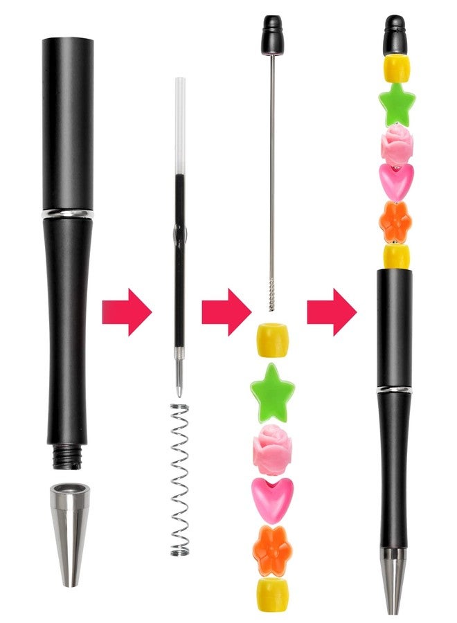 jiebor 30Pcs Beadable Pens Plastic Bead Pen Black Ink Ballpoint Pens Diy Pens Cute Cool Pens for Students Teacher Bridal Women Men Graduation Gift Office School Supplies - Image 5