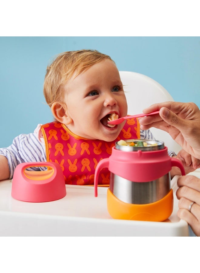 B.Box Insulated Food Jar for Kids | Keeps Food Hot or Cold | 11 fl oz Capacity | Leakproof | BPA Free | With Spork & Carry Handle-Strawberry Shake - Image 3