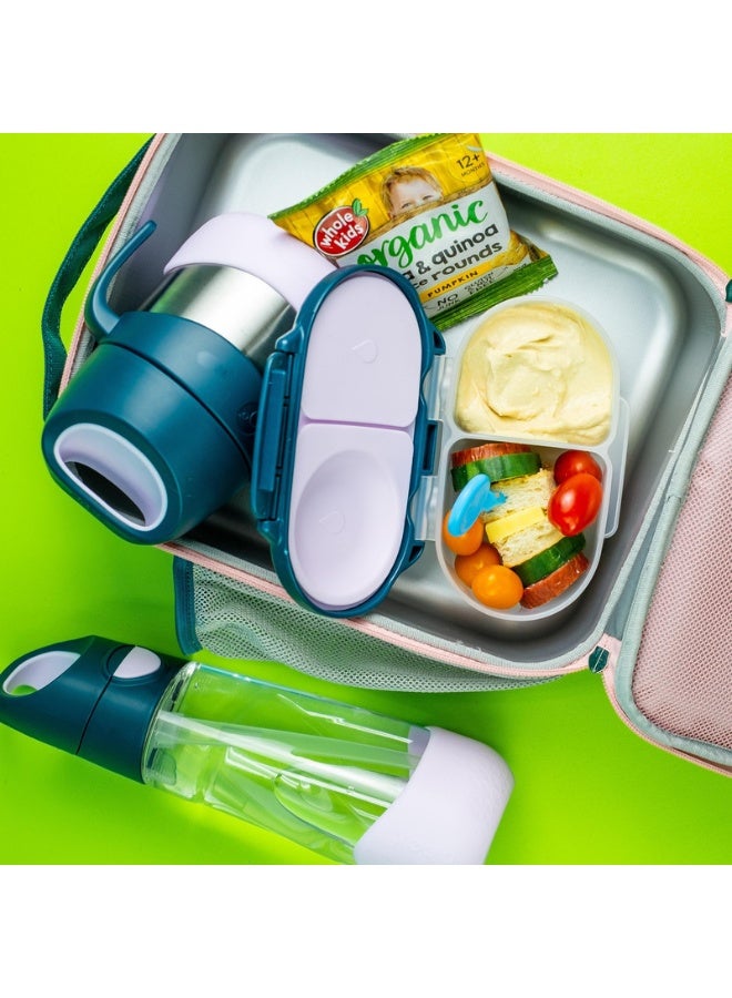 B.Box Insulated Food Jar for Kids | Keeps Food Hot or Cold | 11 fl oz Capacity | Leakproof | BPA Free | With Spork & Carry Handle-Strawberry Shake - Image 5