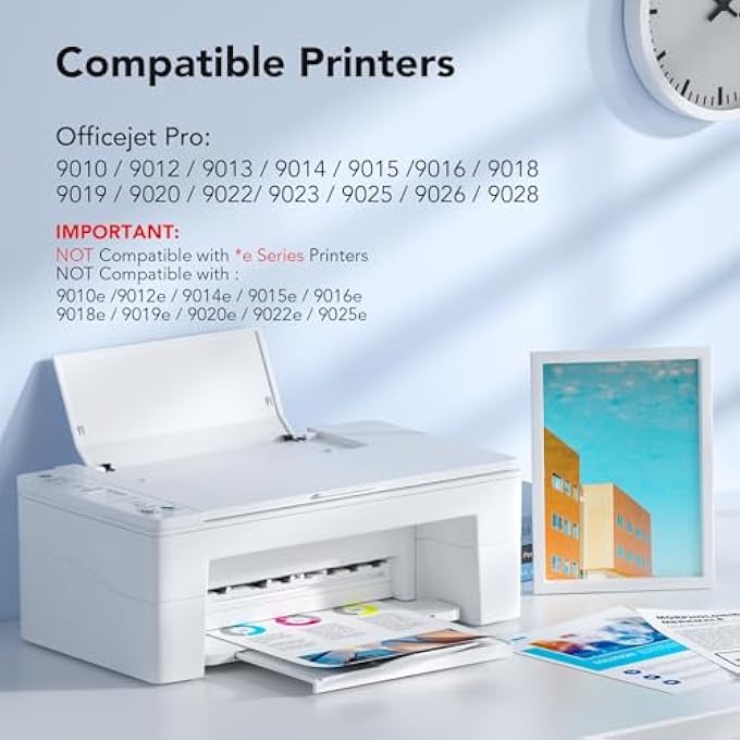 خراطيش حبر 963XL متعددة العبوات متوافقة مع HP 963 963 XL خراطيش حبر متوافقة مع HP OFFICEJET PRO 9010 9012 9013 9014 9015 9016 9018 9019 9020 9022 9025 (أسود، أزرق، وردي، أصفر) - Image 3