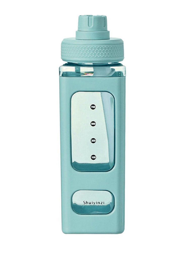General - Shuiyinzi 700ML Water Bottle With Straw & Sticker No Leak Large Bear Sports Plastic Portable Outdoor Climbing Camp Square Drinking Bottle For Kids Color Green - Image 1