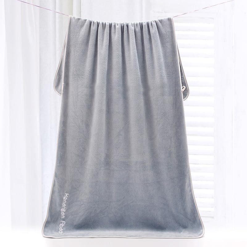 Fezora® Microfiber Bath Towels | (70x140) Extra Soft Plush & Quick Dry High Absorbency with Large Size Towels Ideal for Bathing (Pack of 1, Grey) - Image 2