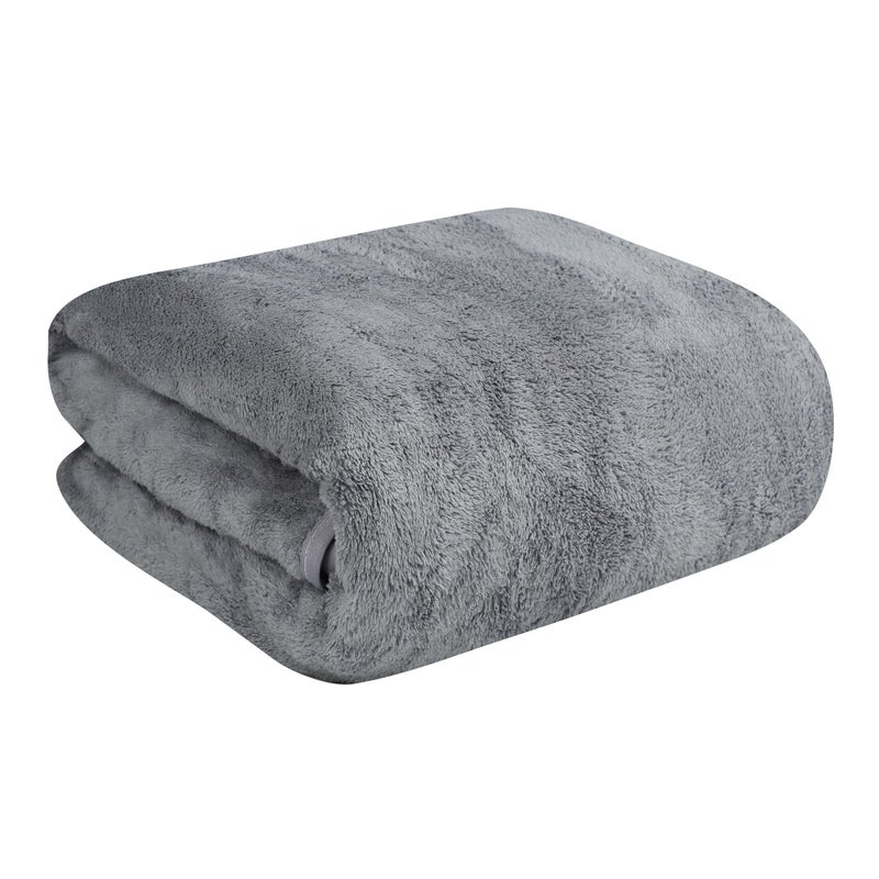 Fezora® Microfiber Bath Towels | (70x140) Extra Soft Plush & Quick Dry High Absorbency with Large Size Towels Ideal for Bathing (Pack of 1, Grey) - Image 1