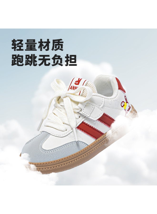 Annil Girls' Sneakers Mid-top School Shoes Autumn New Leather Upper Children's Casual Shoes Stain-resistant Waterproof Soft Sole German Training Shoes - Image 4