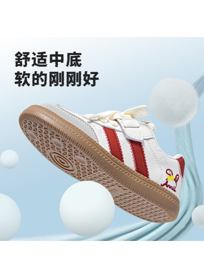 Annil Girls' Sneakers Mid-top School Shoes Autumn New Leather Upper Children's Casual Shoes Stain-resistant Waterproof Soft Sole German Training Shoes - Image 5