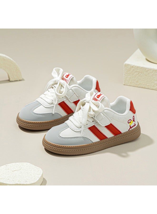 Annil Girls' Sneakers Mid-top School Shoes Autumn New Leather Upper Children's Casual Shoes Stain-resistant Waterproof Soft Sole German Training Shoes - Image 3