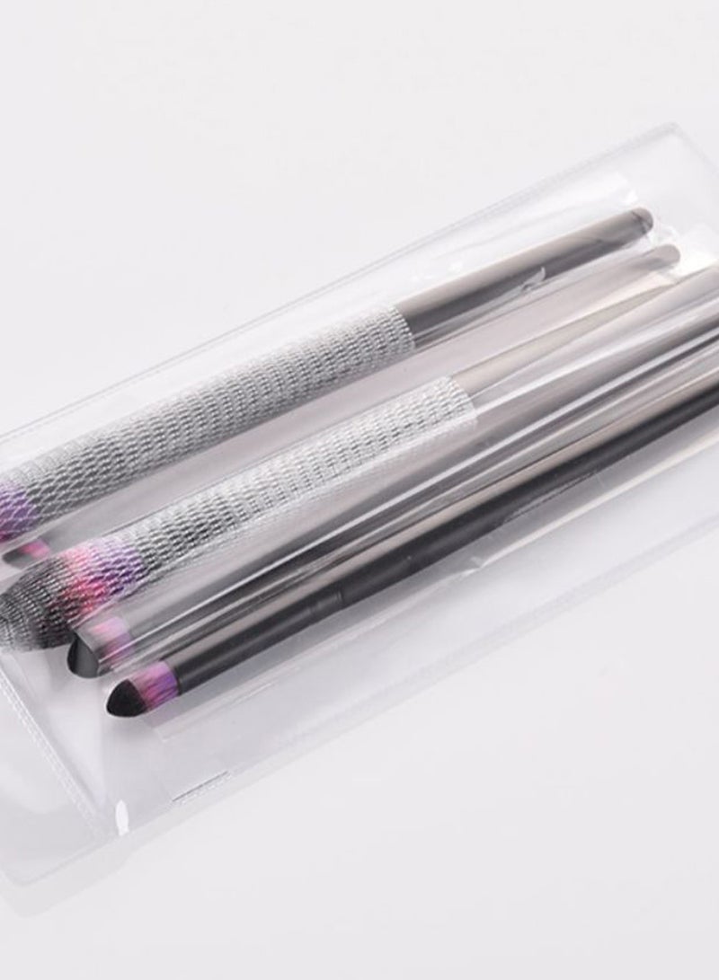 5-Piece Professional Makeup Brush Set Black/Purple/Pink - Image 2