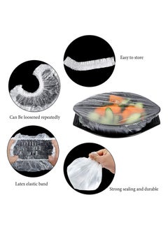 100PCS Disposable Food Cover Plastic Wrap Elastic Food Lids For