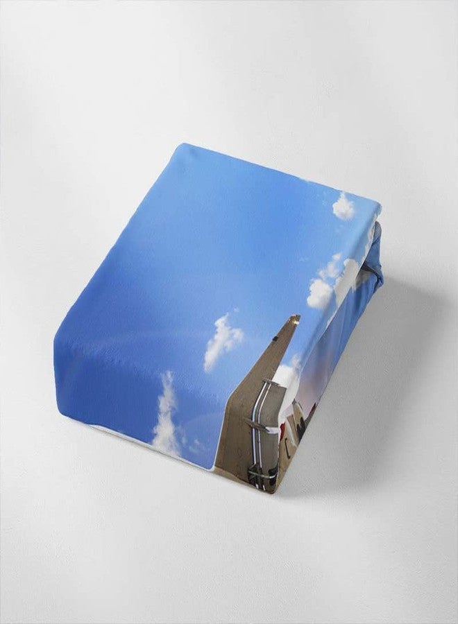 جينغتشانغ طقم غطاء لحاف من قطعتين بتصميم طائرة جينغ تشانغ، طقم مفروشات سرير بتصميم مدرج مطار صن شاين مع أربطة بسحاب، طقم لحاف كبير الحجم من الألياف الدقيقة بتصميم مطار مع غطاء وسادة واحد للأطفال والكبار، مقاس مفرد - Image 4